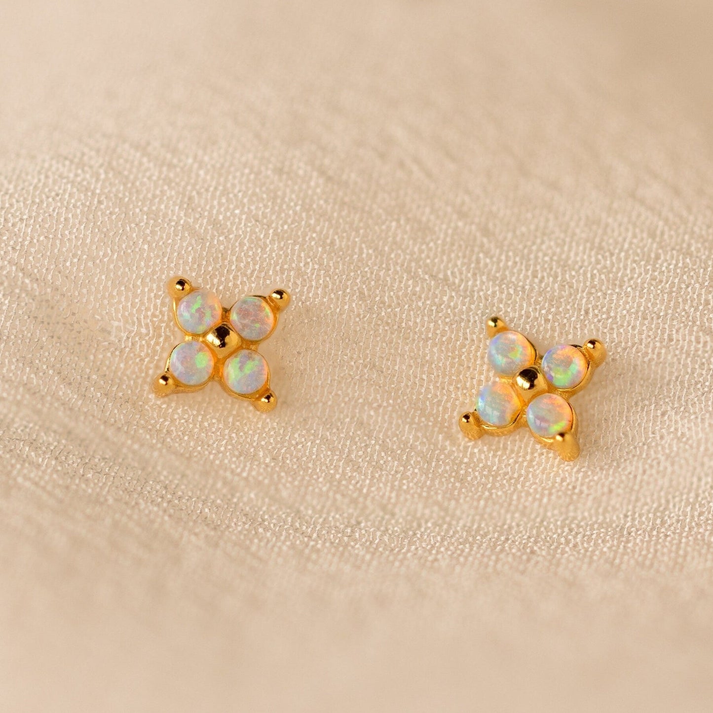 Opal Ivy Flower Studs