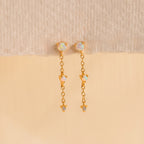 Dainty Opal Stud Earrings Set