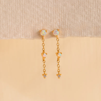 Dainty Opal Stud Earrings Set