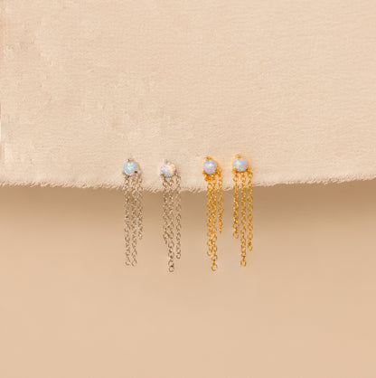 Opal Chain Earrings