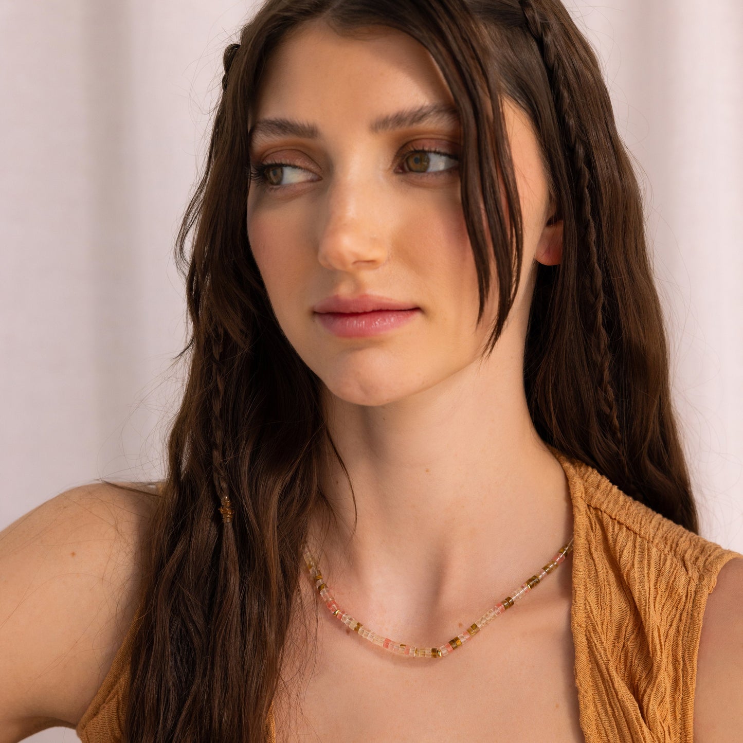 Rose Quartz Beaded Necklace