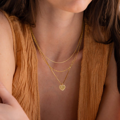 Pave Fingerprint Heart Necklace