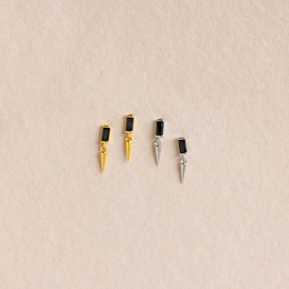 Onyx Dagger Drop Earrings