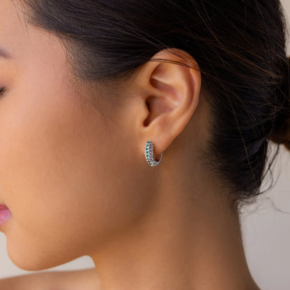 Emerald Pave Snake Hoops