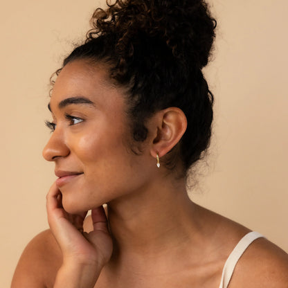Pear Diamond Drop Hoops