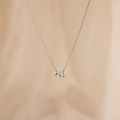 Encased Hexagon Diamond Necklace