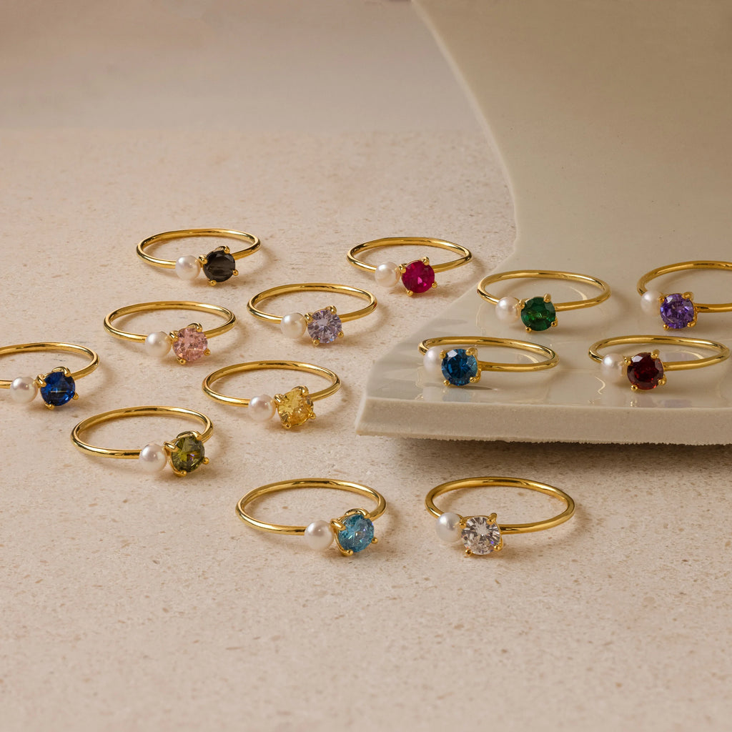 Birthstone & Pearl Ring