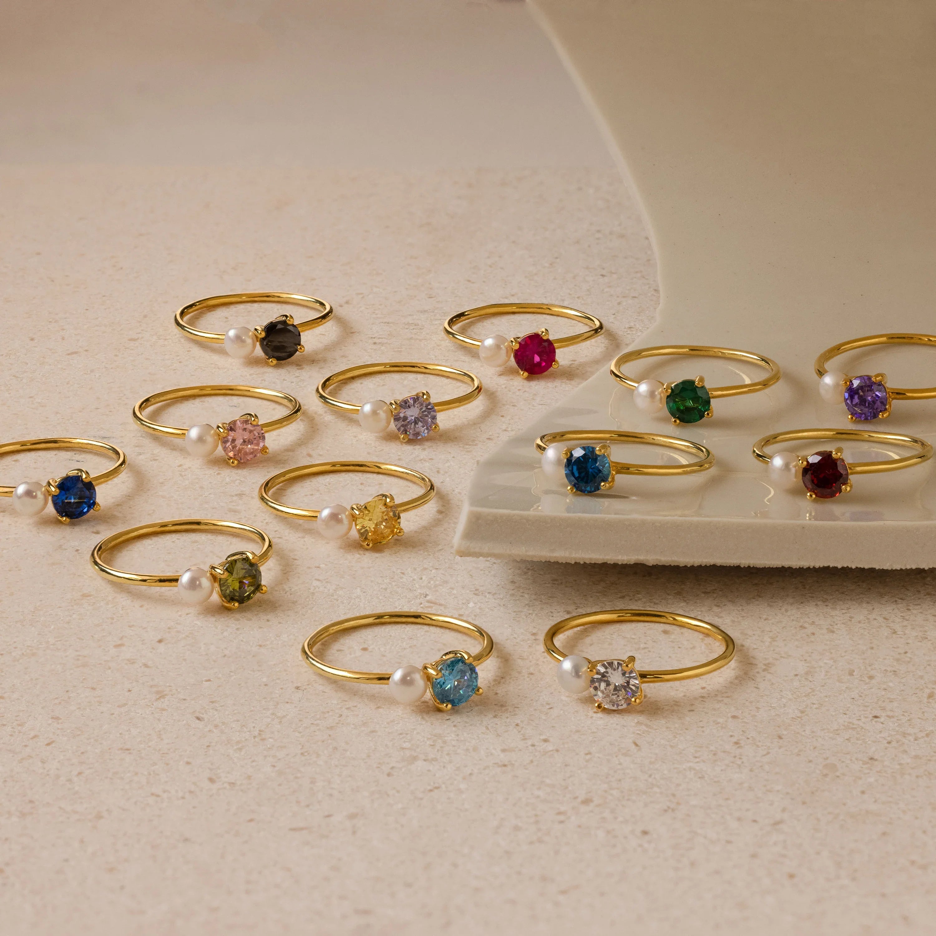 Birthstone & Pearl Ring
