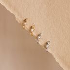 Dainty Opal Diamond Huggies