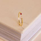 Duo Birthstone & Opal Ring