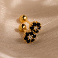 Onyx Flower Studs