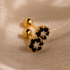 Onyx Flower Studs