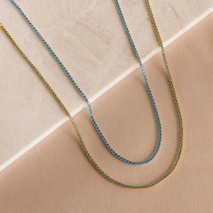 Aquamarine Tennis Choker Necklace