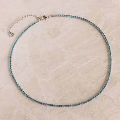 Aquamarine Tennis Choker Necklace