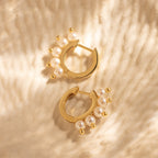 Beaded Pearl Huggies