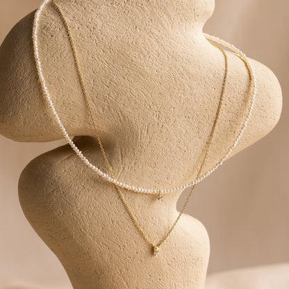 Pearl & Diamond Duo Necklace