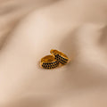 Chunky Onyx Pave Huggies