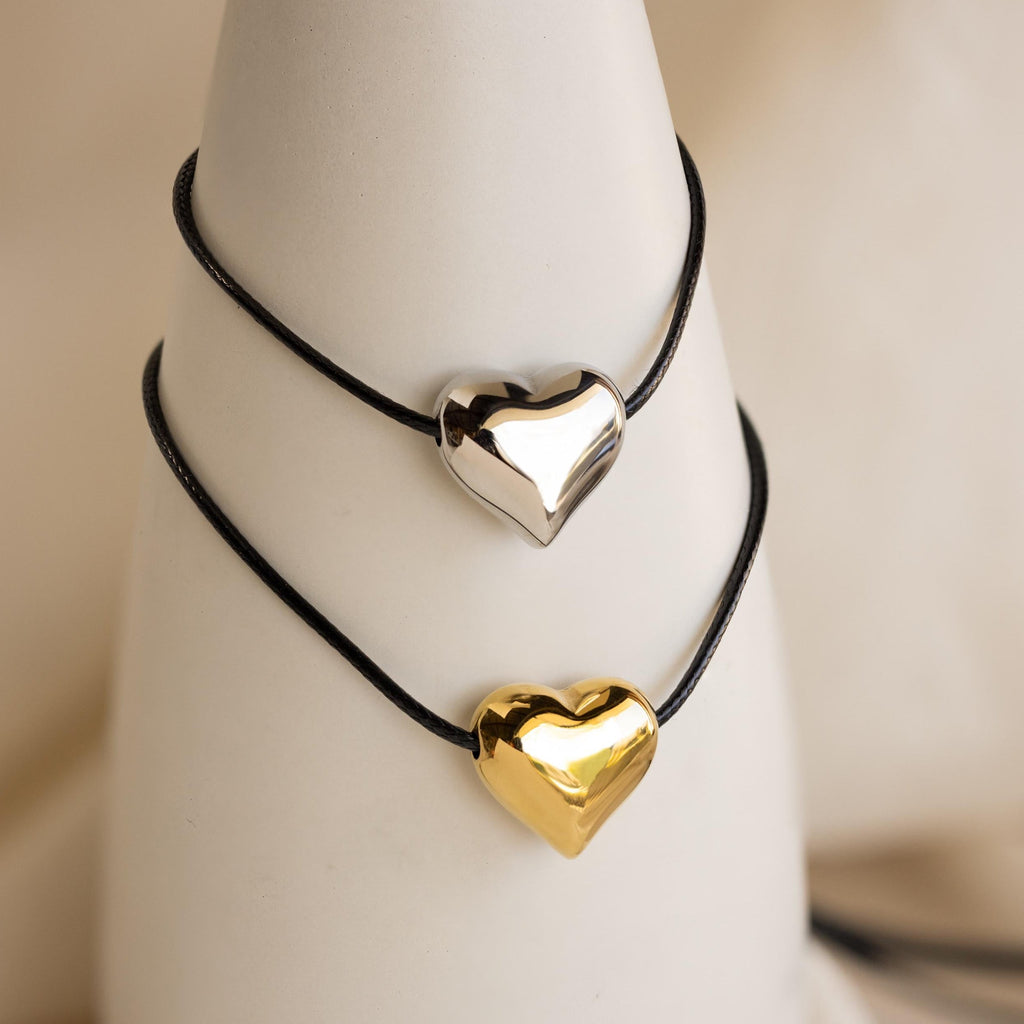 Chunky Puff Heart Necklace