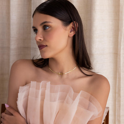 Herringbone Bow Necklace