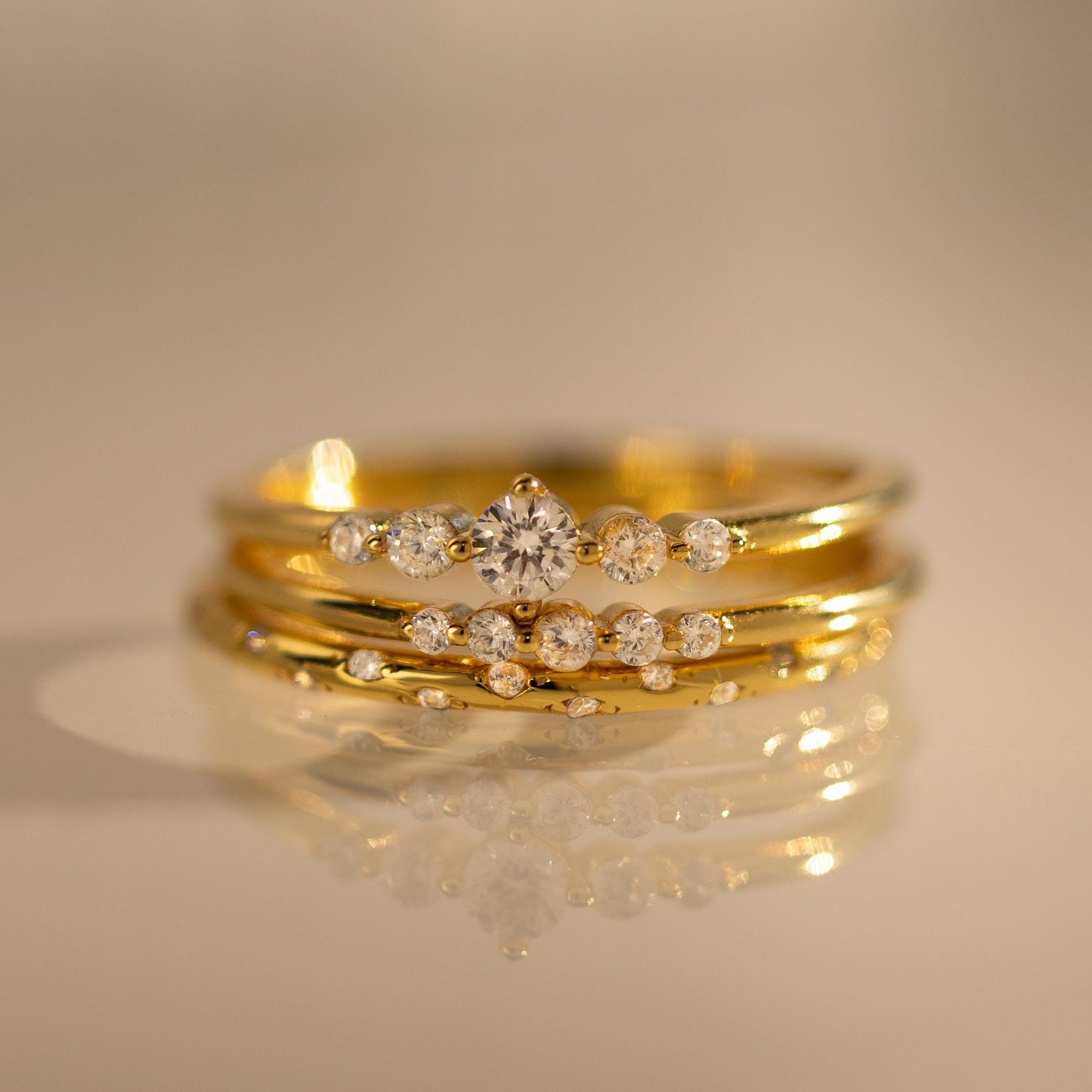 Trio Diamond Stacking Ring Set