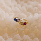 Duo Birthstone Heart Signet Ring