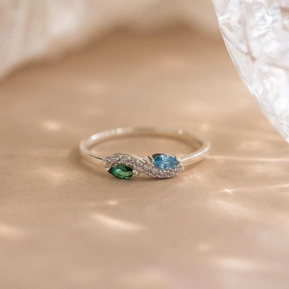 Infinity Marquise Birthstone Ring