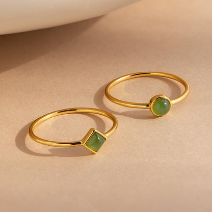 Dainty Jade Ring Set