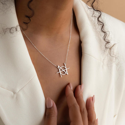 Modern Name Monogram Necklace