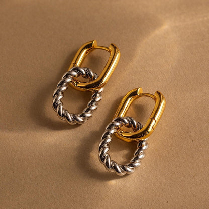 Mixed Metal Link Hoops
