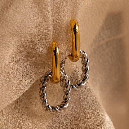 Mixed Metal Link Hoops