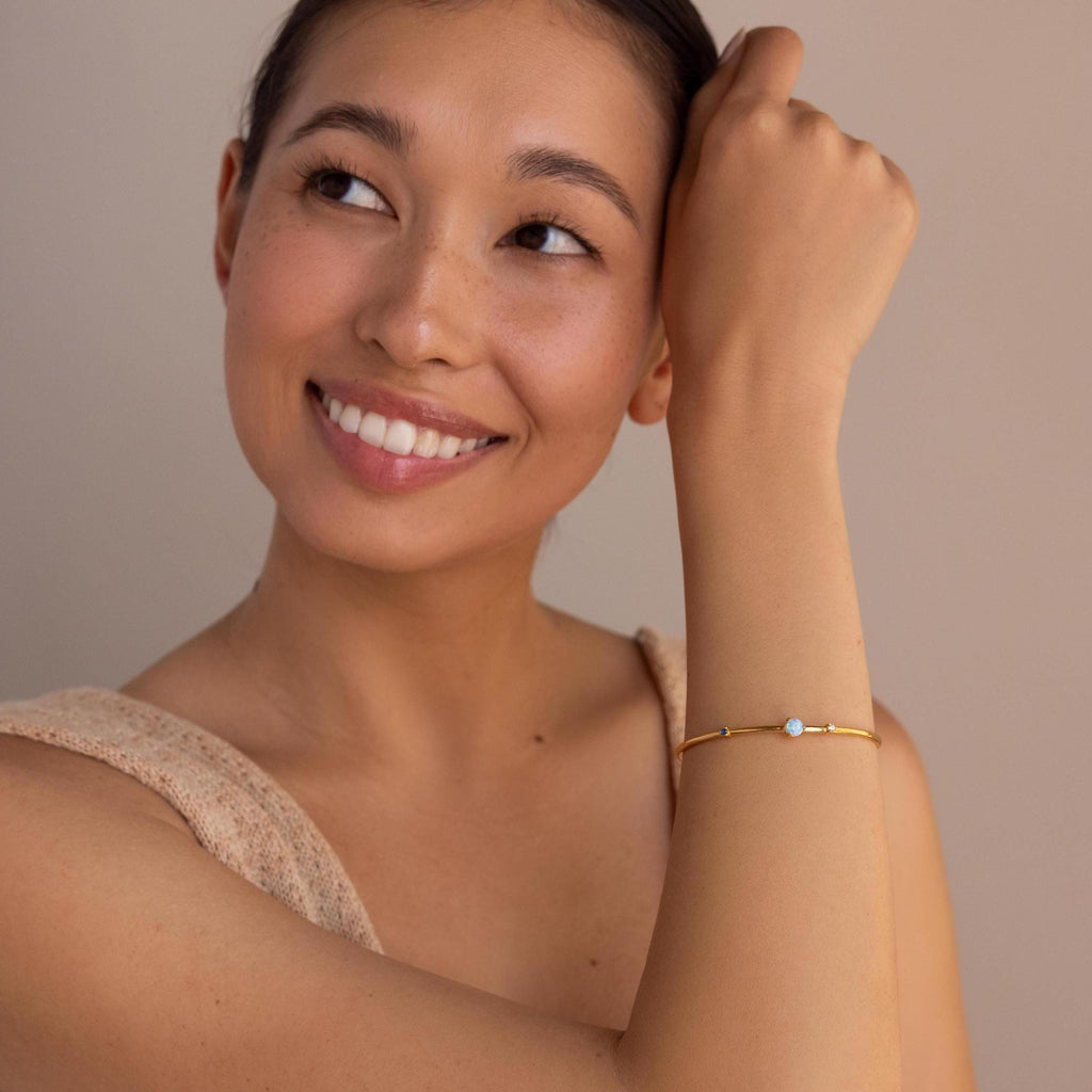 Opal & Diamond Cuff Bracelet