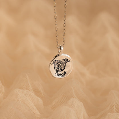 Pet Portrait Coin Necklace