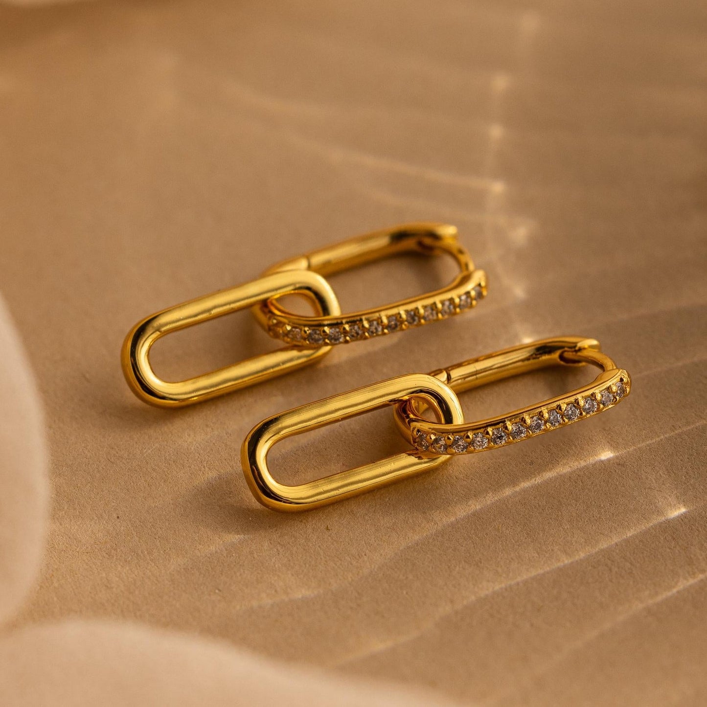 Pave Link Drop Earrings