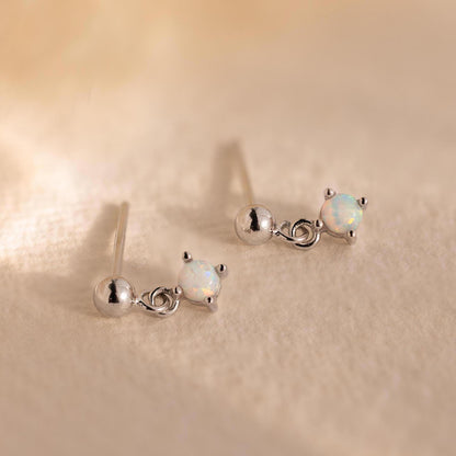 Dainty Opal Drop Studs