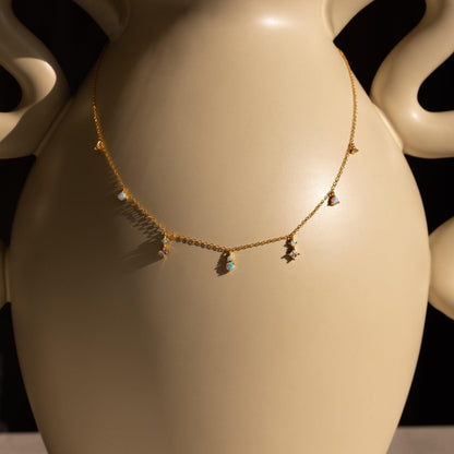Opal Diamond Station Necklace