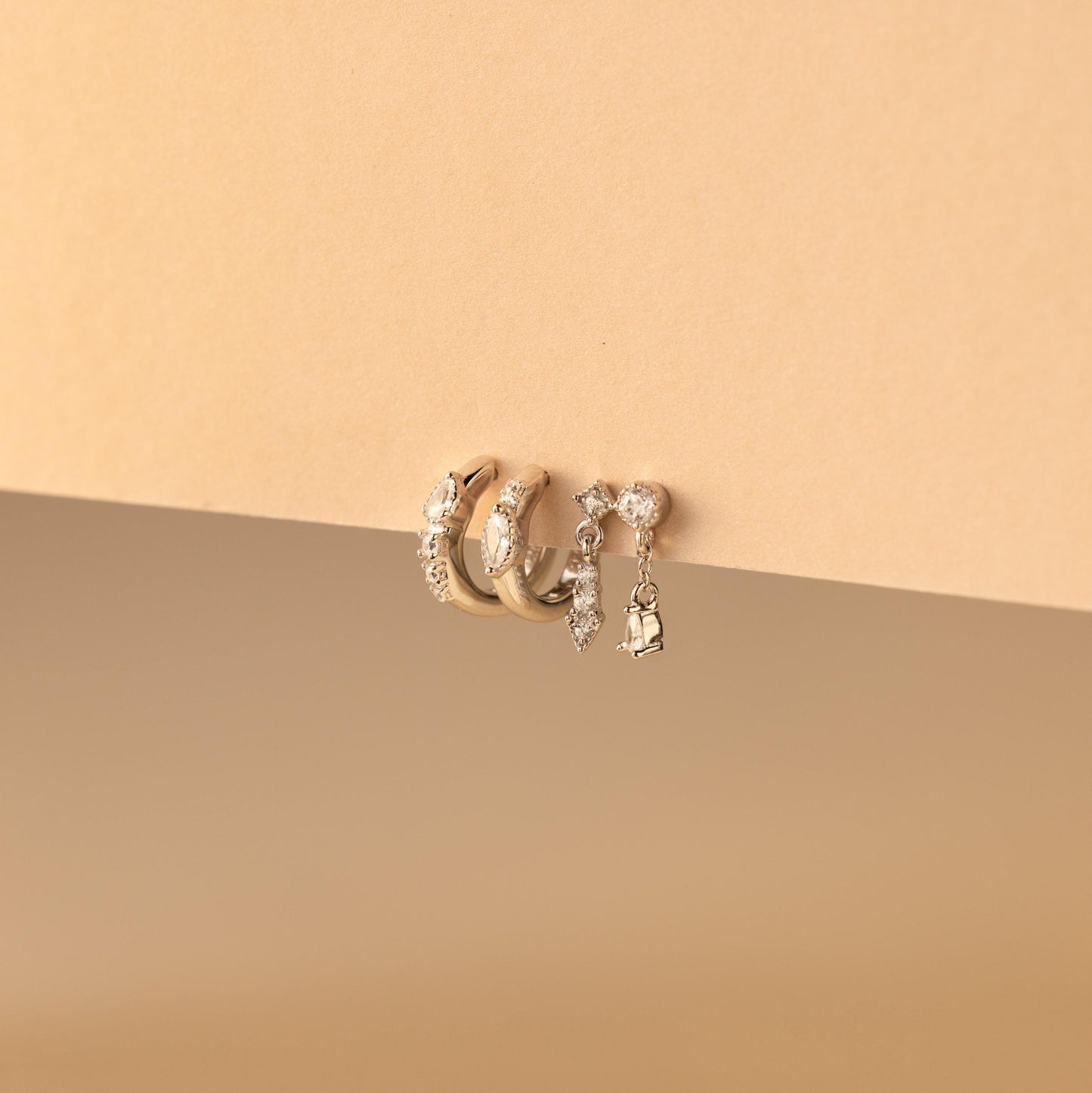 Dainty Pave Earrings Set