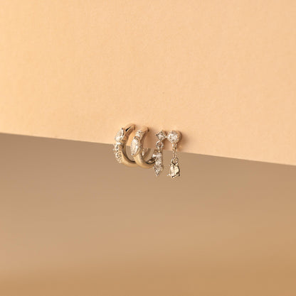 Dainty Pave Earrings Set