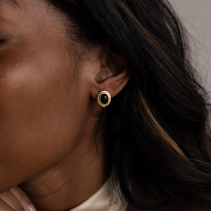 Vintage Oval Black Studs