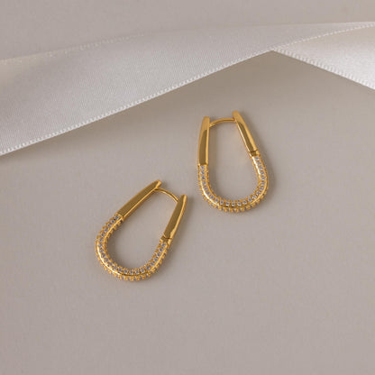 Bold Pave Oval Hoops