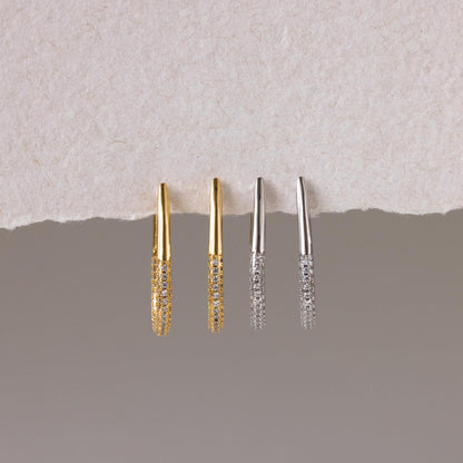 Bold Pave Oval Hoops