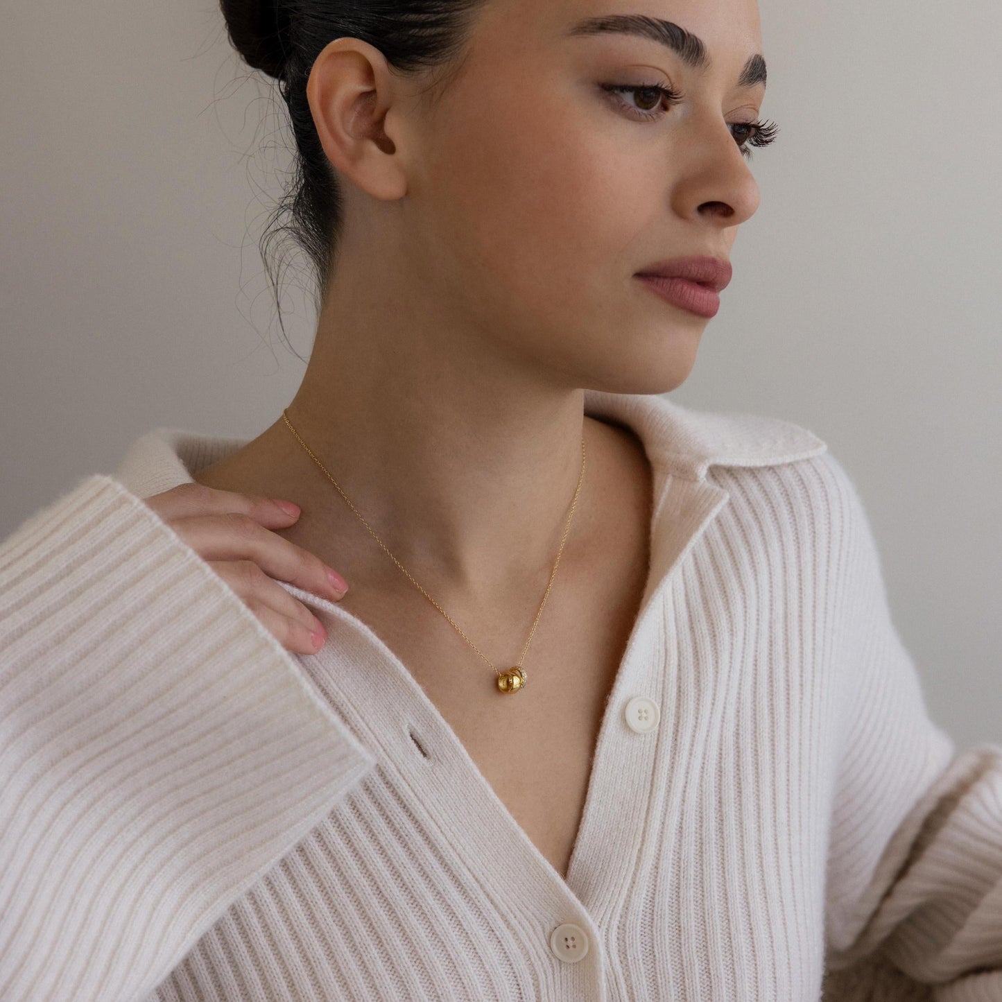 Pave Duo Circle Necklace