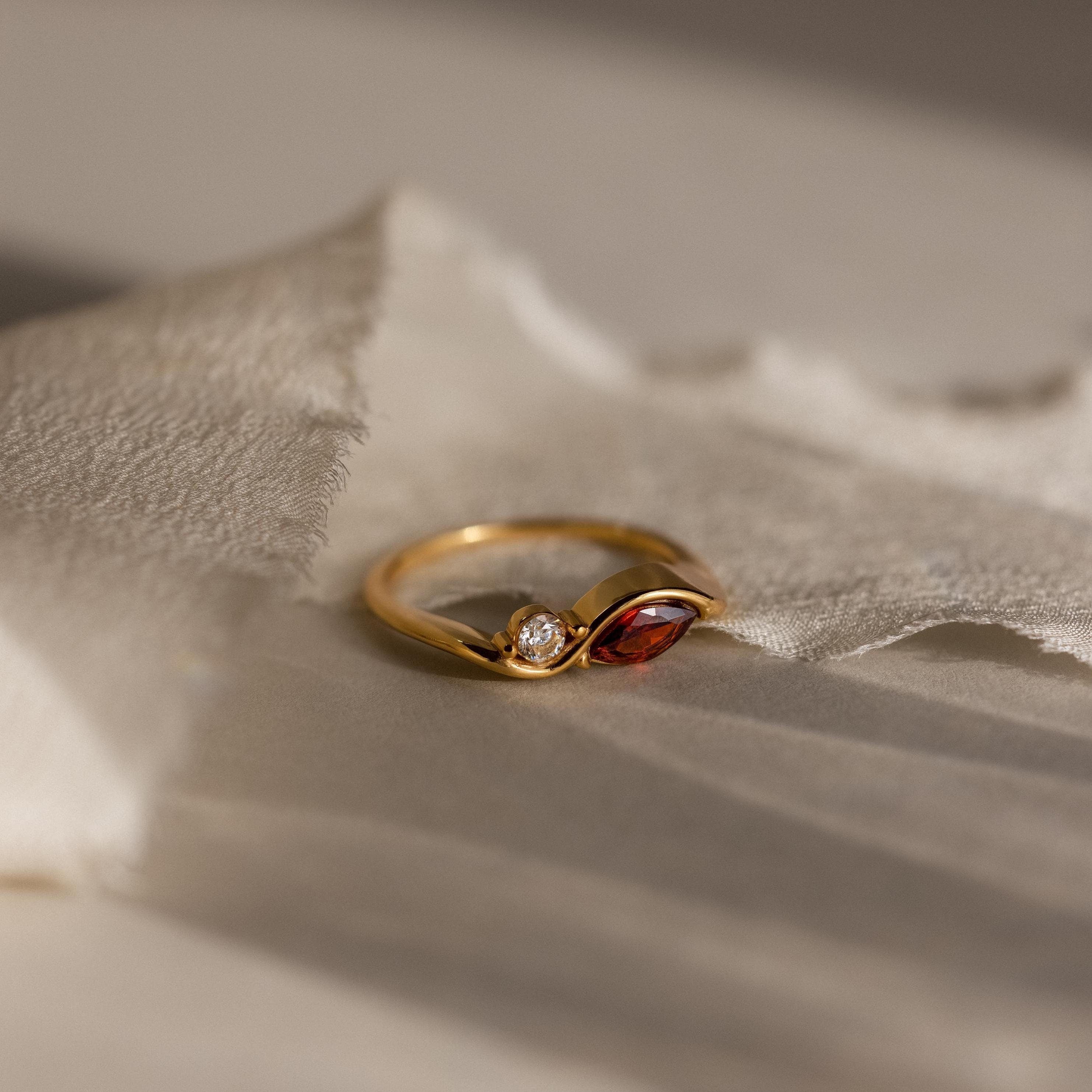 Toi et Moi Infinity Birthstone Ring