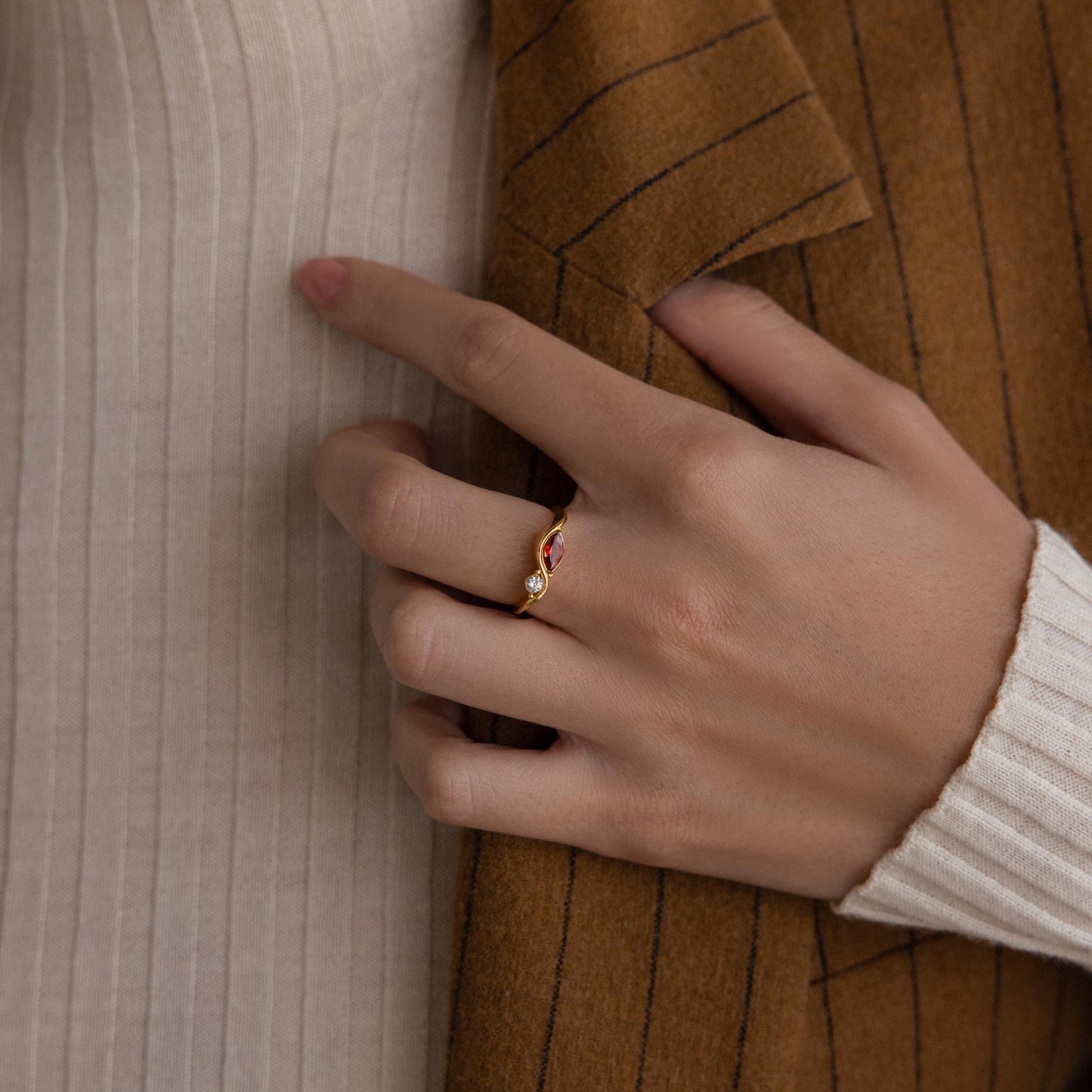 Toi et Moi Infinity Birthstone Ring