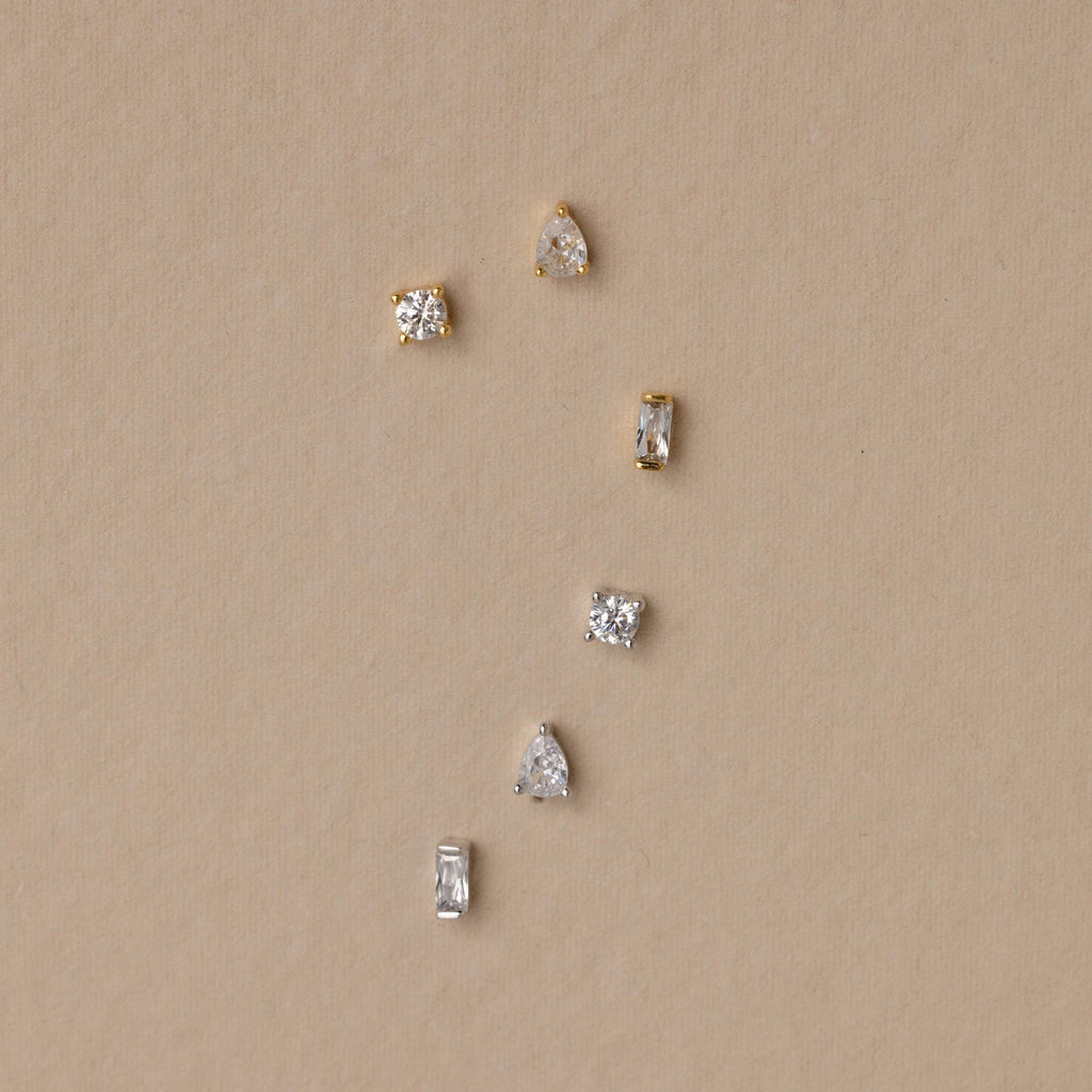 Mixed Diamond Flat Back Stud Set