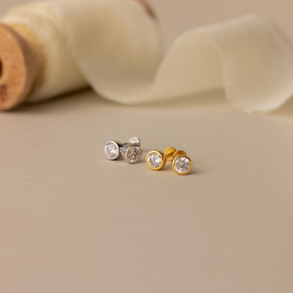 Large Diamond Bezel Flatback Studs