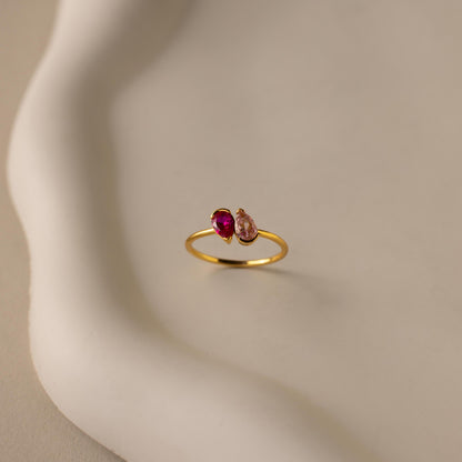 Toi et Moi Pear Birthstone Ring