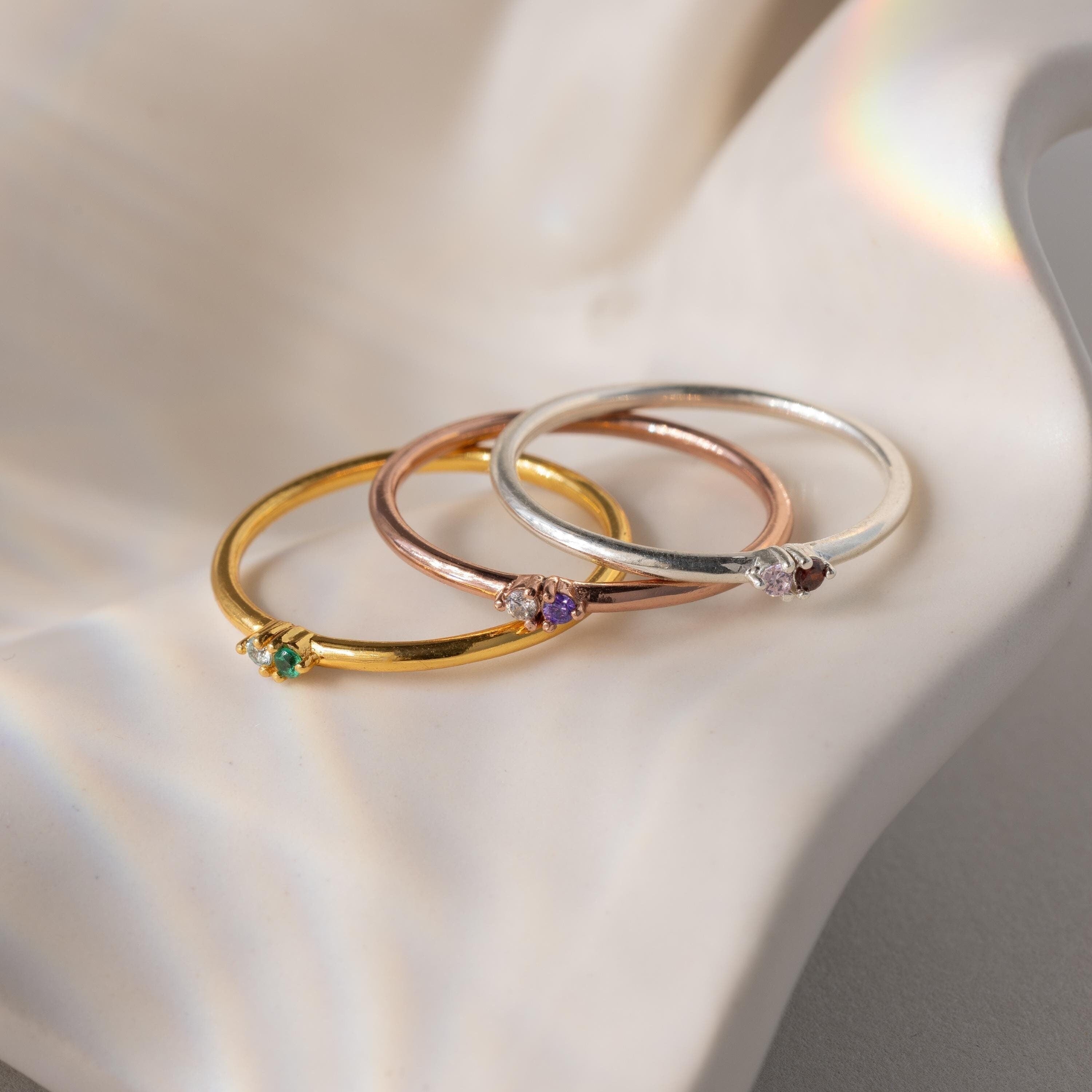Mini Toi et Moi Birthstone Ring