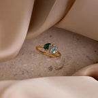 Open Toi et Moi Birthstone Ring