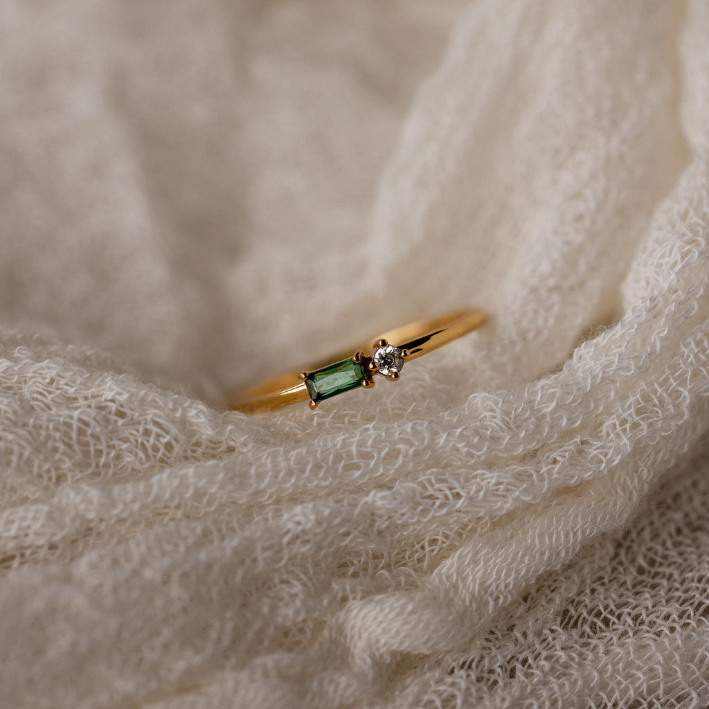 Toi et Moi Baguette Birthstone Ring
