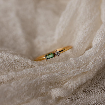 Toi et Moi Baguette Birthstone Ring